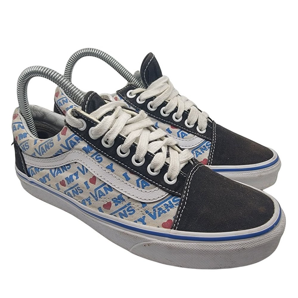 Vans Old Skool Womens 8 I Love Vans I Heart My Vans Skateboarding Shoes